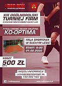 plakat z informacjami o XIX Ogólnopolskim Turnieju Firm