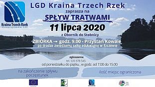 spływ tratwami 11 lipca 2020 z Obornik do Stobnicy, zbiórka godz. 9:00 - Przystań Kowale, po drodze zwiedzamy salkę edukacyjną w Kiszewie, zgłoszenie tel. 535 978 545 od poniedziałku do piątku w godz. 7:00-15:00, ilość miejsc ograniczona