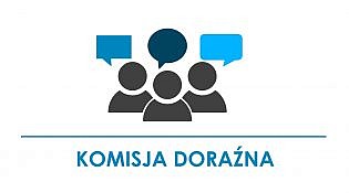 Ikonki trzech postaci, napis: Komisja doraźna