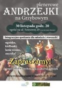 Andrzejki na grzybowym - plakat informacyjny