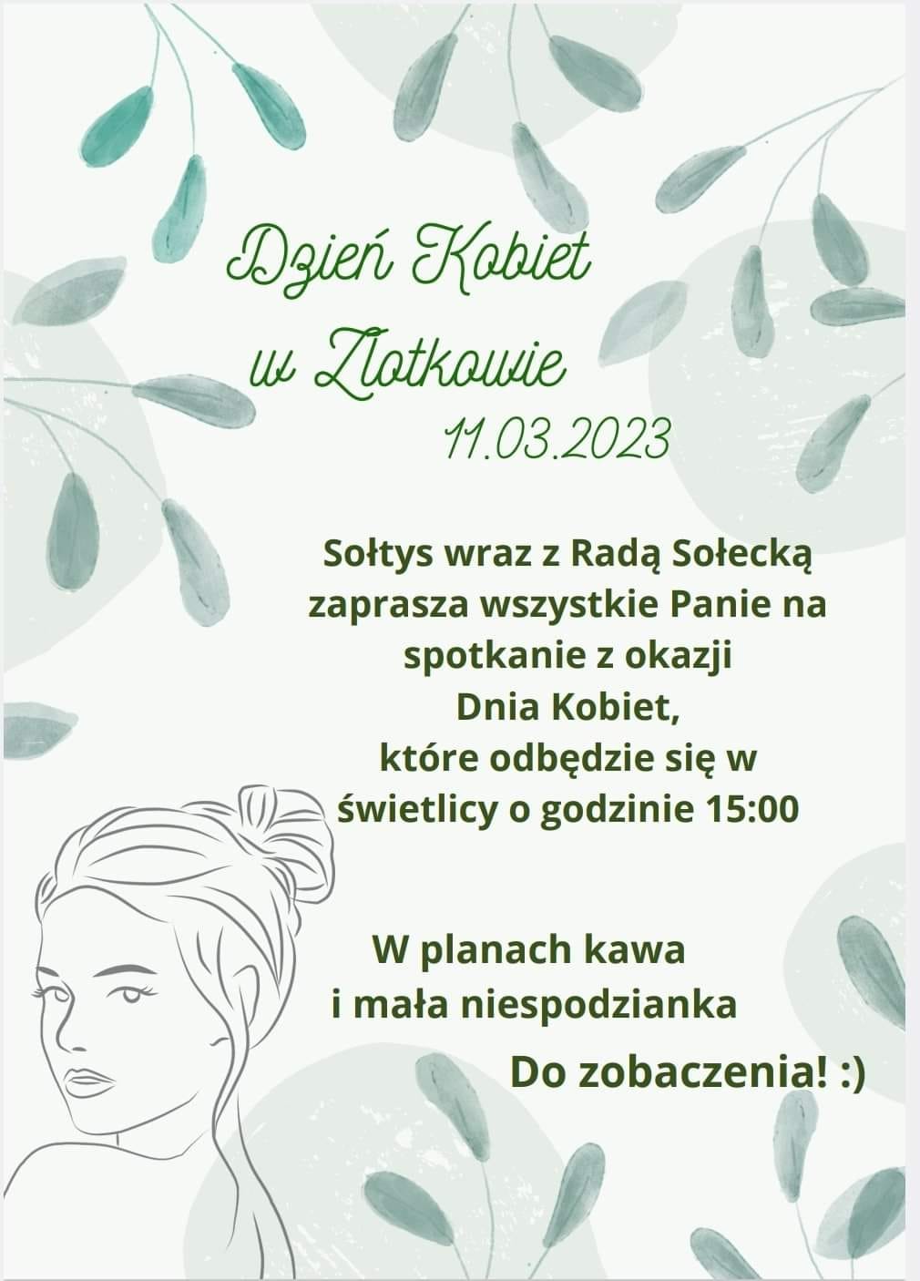 Dzień Kobiet w Złotkowie -plakat do wydarzenia