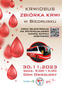 zbiórka krwi w Biedrusku 30.11.2023