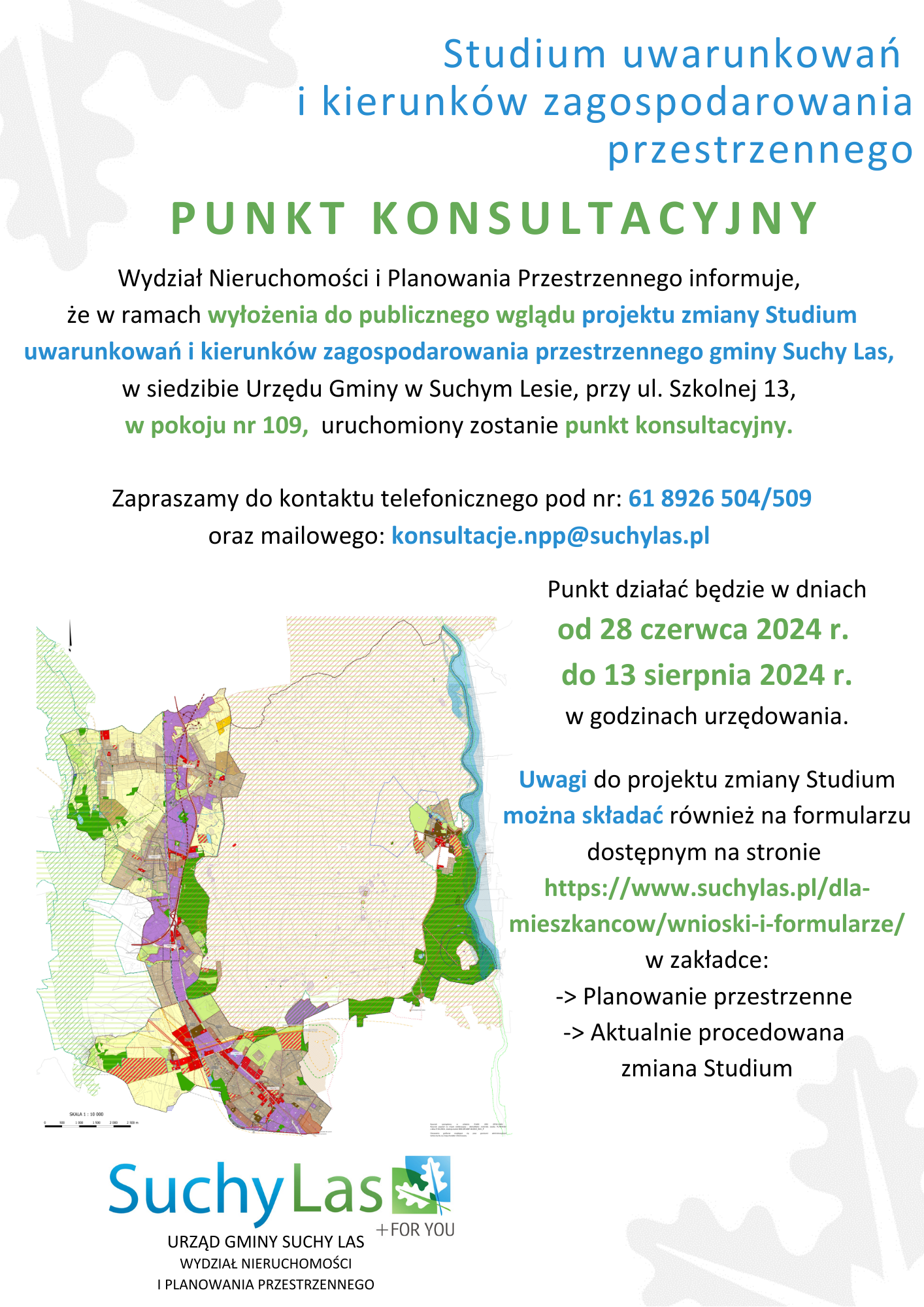 Punkt konsultacyjny Studium PLAKAT - Projekt zmiany Studium będzie wyłożony od 28 czerwca